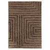 Loopsie-280cm X 190cm-pigneto Mocha Geometric Carved Wool Rug