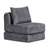 Ufurniture 1 Seater Armless Sofa Corduroy Modular Compressed Single Couch Recliner No Assembly Grey