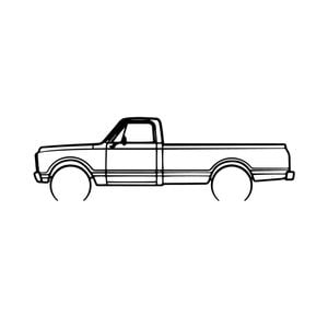Ignite Laser Chevrolet 1969 C20 Pickup Silhouette Metal Wall Art Rustic Metal 23.6inch/60cm