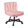 Alfordson Armless Office Chair Velvet Pink