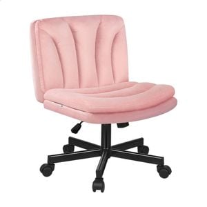 Alfordson Armless Office Chair Velvet Pink