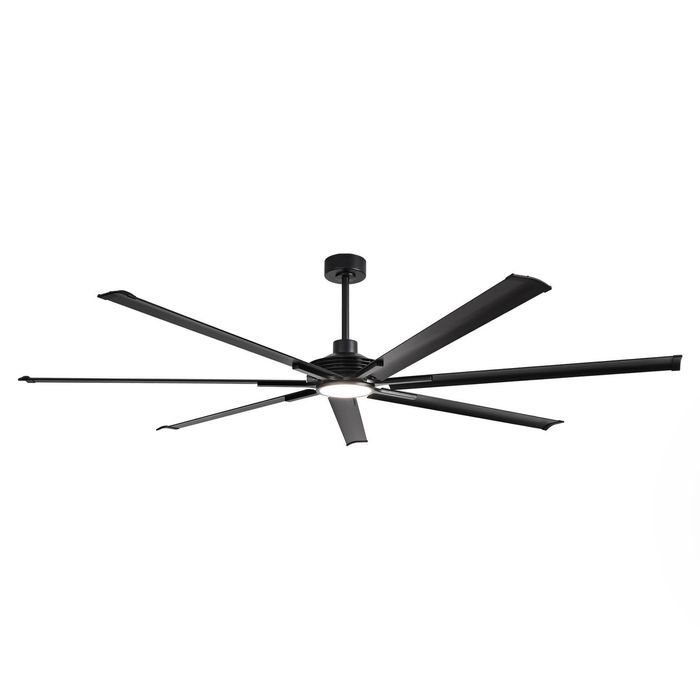 Parrot Uncle 305cm Industrial Black HVLS 7-Blade Aluminium Extra Large DC Motor Ceiling Fan with Light and Remote