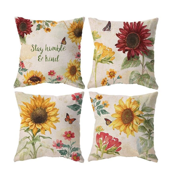 Catzon 4 Pcs Decorative Throw Pillow Covers with HD Printing for Home Decor