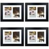 4PK Frankie & Me Wooden Collage 4x6'' Double Picture Frame Home Decor Black