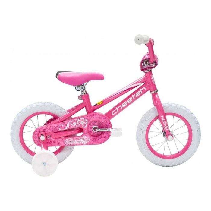 Cheetah Estella Girls 12 Inch Bike Gloss Pearl Pink White 2 4y Bunnings Australia