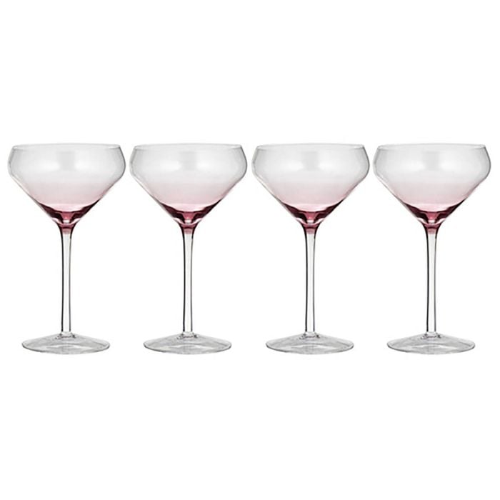 Ladelle Prism Set of 4 Coupe Glasses - Plum