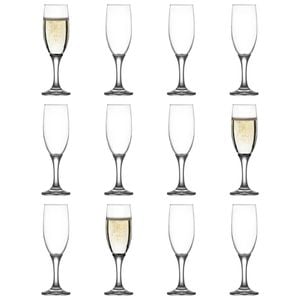 LAV Misket Glass Champagne Flutes - 190ml - Pack of 12