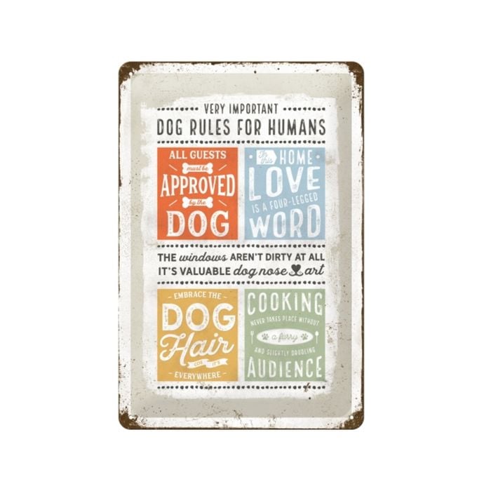 Nostalgic-Art Medium Sign Dog Rules