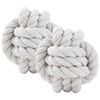2PK Paws & Claws 7.5cm Eco Rope Knotted Ball Pet Chew Pet/Dog Toy - White