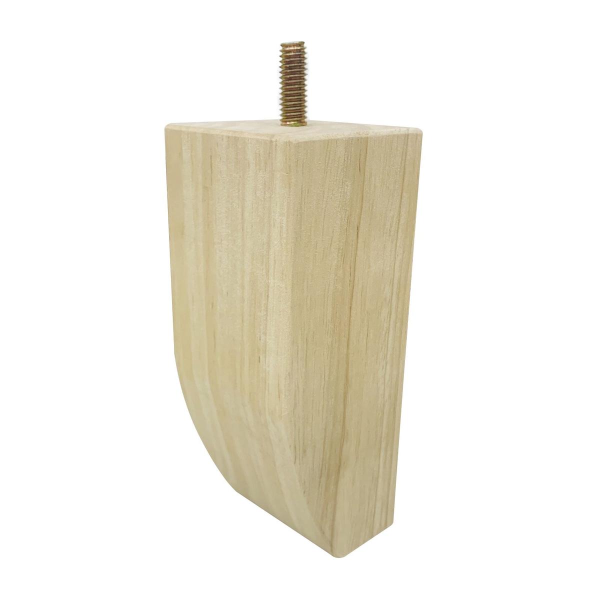 Adoored 60 x 150mm Raw Wood Curved Furniture Leg - Bunnings Australia