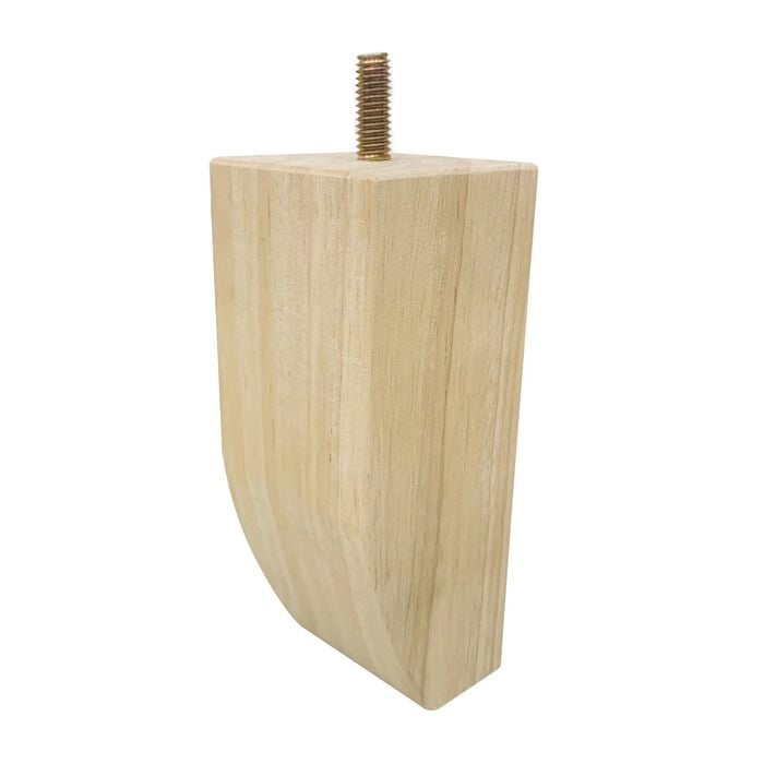 Adoored 60 x 150mm Raw Wood Curved Furniture Leg