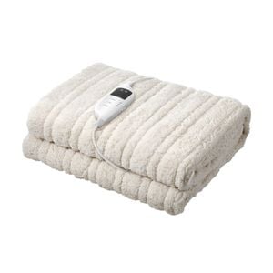 Bedra Heated Electric Blanket Throw Rug Washable Beige