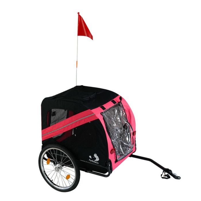Furbulous Pet Bike Trailers 40kg Outdoor Bicycle Covered Carrier for Dogs Cats Black Bunnings Australia