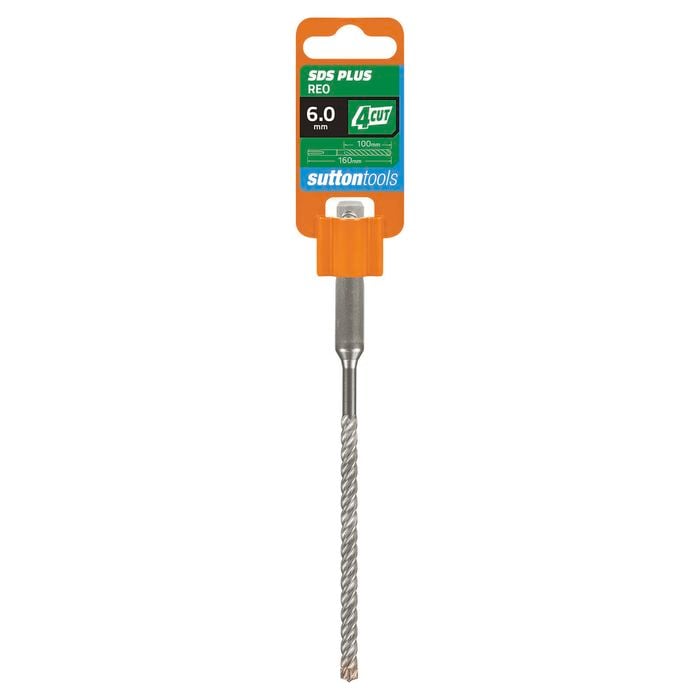 Sutton Tools 6.0 x 160mm 4 Cut SDS Plus Masonry Drill Bit