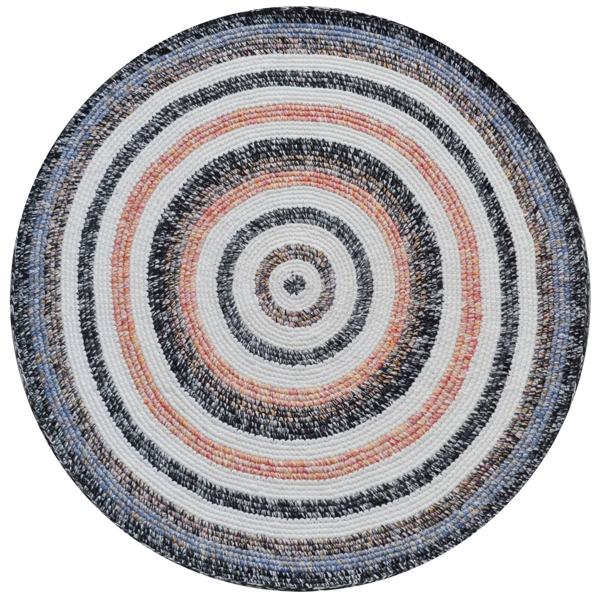 Handwoven Round Rug-Orbit 6223-Ivory Multi-120x120cm - Bunnings Australia
