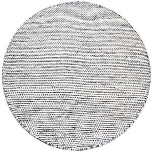 Handwoven Boondi Wool Rug-Ivory/Black-120x120cm