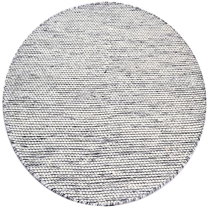 Handwoven Boondi Wool Rug-Ivory/Black-120x120cm