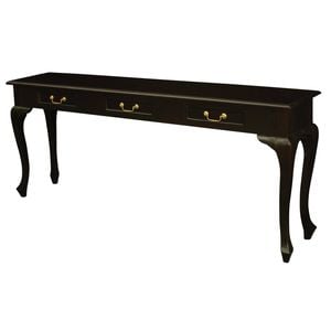 Queen Anne 3 Drawer Sofa Table - Chocolate