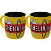 2PK Nostalgic-Art Ceramic Mug Michelin Tyres Bibendum 9x9cm - Yellow