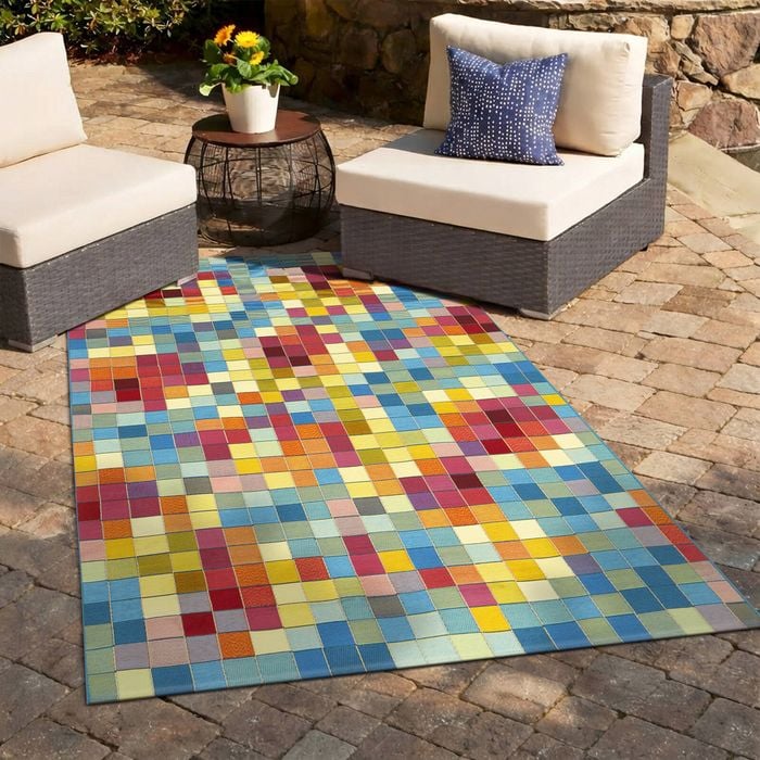 The Rug Connection Horizon Pixel Multi 320x240cm - Extra Large Pet Friendly Outdoor Floor Rug