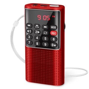 Mini Portable Pocket Fm Radio Red