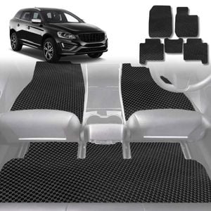 6D Diamond Car Floor Mats for Volvo XC60 2017-Current-Full Set-Black-Outback GT