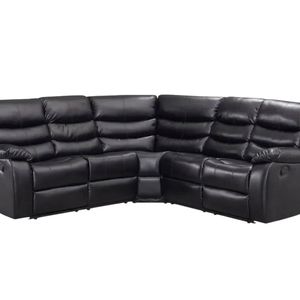 Khloe Recliner Sofa Set PU - Black
