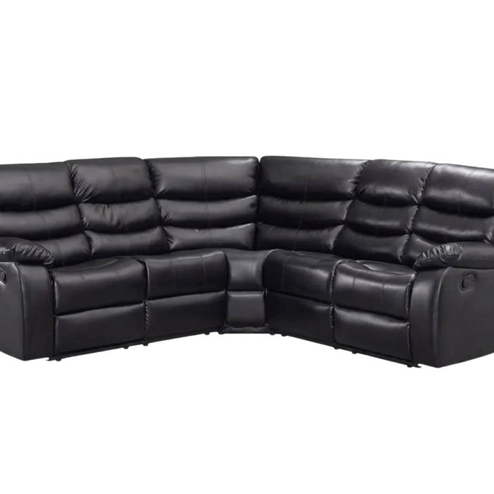 Khloe Recliner Sofa Set PU - Black