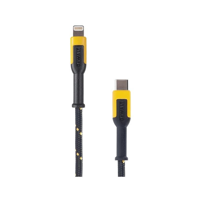 DeWALT 1.2m Charging Cable Reinforced With Kevlar Lightning To USB-C