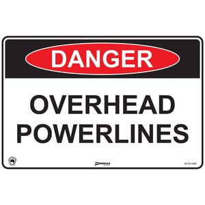 Pinnacle 600 x 400mm Metal Danger Overhead Powerlines Sign