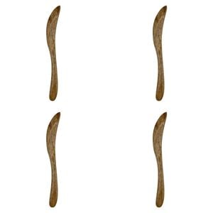 4x 4pc NF Living Mango Wood Spreader Handcrafted w/ Utensils 18x4cm Solid