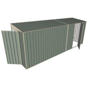 Build-A-Shed 1.2 x 5.2 x 2.0m Skillion Single Hinged Side Door Shed - Green