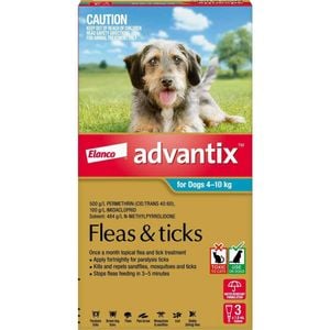 Advantix for Medium Dogs 4-10kg (Teal) 3 Pack