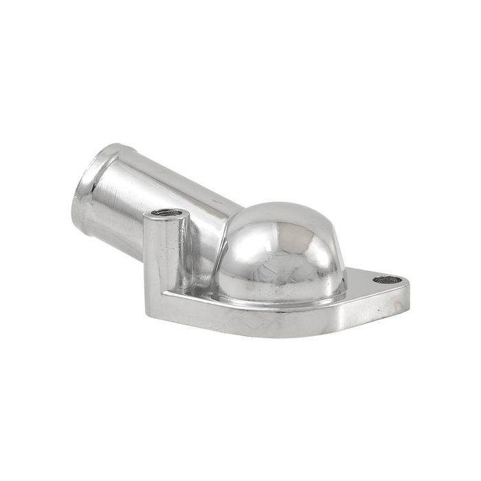 Thermostat Housing SBC BBC Chev Chrome Die-Cast Low Angle