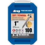 Kreg 1" 25mm Coarse Pocket Screws - 100 Pack