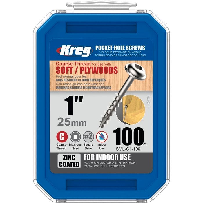 Kreg 1" 25mm Coarse Pocket Screws - 100 Pack