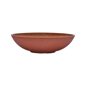 Respect 60cm Terracotta Green Earth Lightweight Plastic Tapered Low Bowl Planter