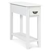 Costway 2-Tier Side Table Narrow Nightstand End Table w/Drawer Brown