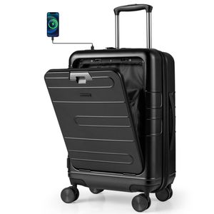 Costway Luggage Trolley Hard Suitcase w/Double TSA Lock Black