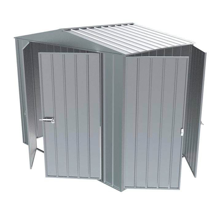 Build-a-Shed  2.3 x 1.5 x 2.3m Gable Double Hinged Side Door Shed - Zinc