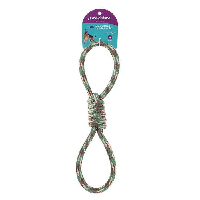 Paws & Claws Military 37x4cm Double Loop Tugger Toy Assorted