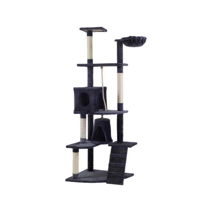 YES4PETS 193cm Cat Scratching Tree Post Sisal Pole Scratching Post Scratcher Tower Condo Grey