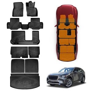 3D Floor Mat Boot Liner Back Seat Protector Full Set for Mazda CX-90 CX90 2023-Onwards Kick Cargo