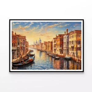 Architecture and Water Canal   Print 100% Australian Made 90x60cm  (Poster)