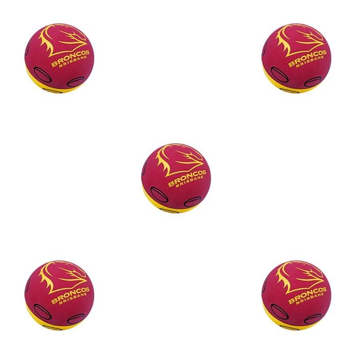 5PK NRL Brisbane Broncos NRL Super-High Bounce Ball 60mm - Red