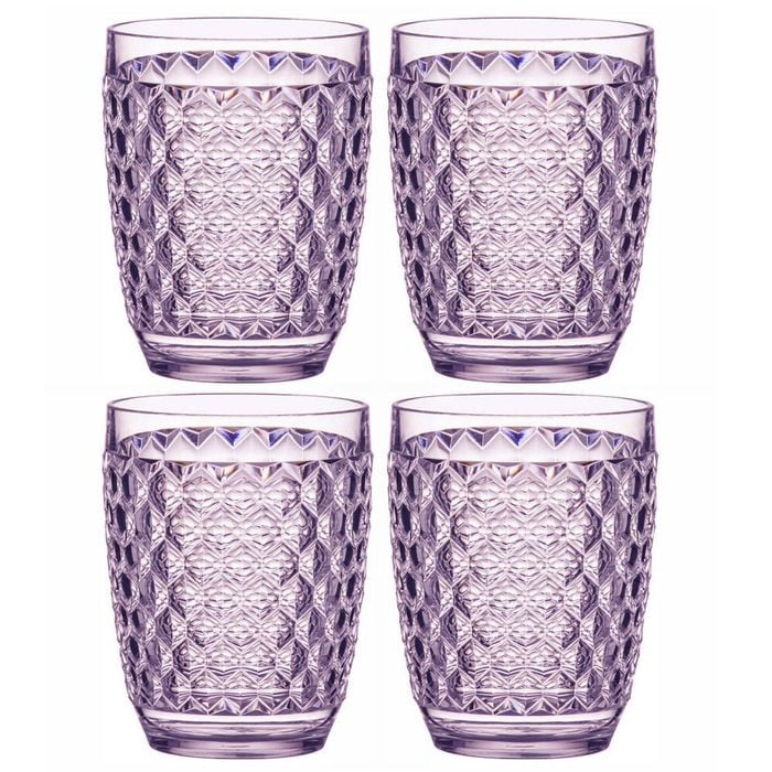 4PK Ladelle Tate Geometric 350ml Acrylic Tumbler Drinking Water/Juice Cup Set - Lilac