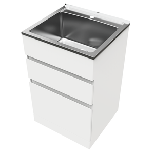 Everhard 45L White Nugleam Drawer System Laundry Unit