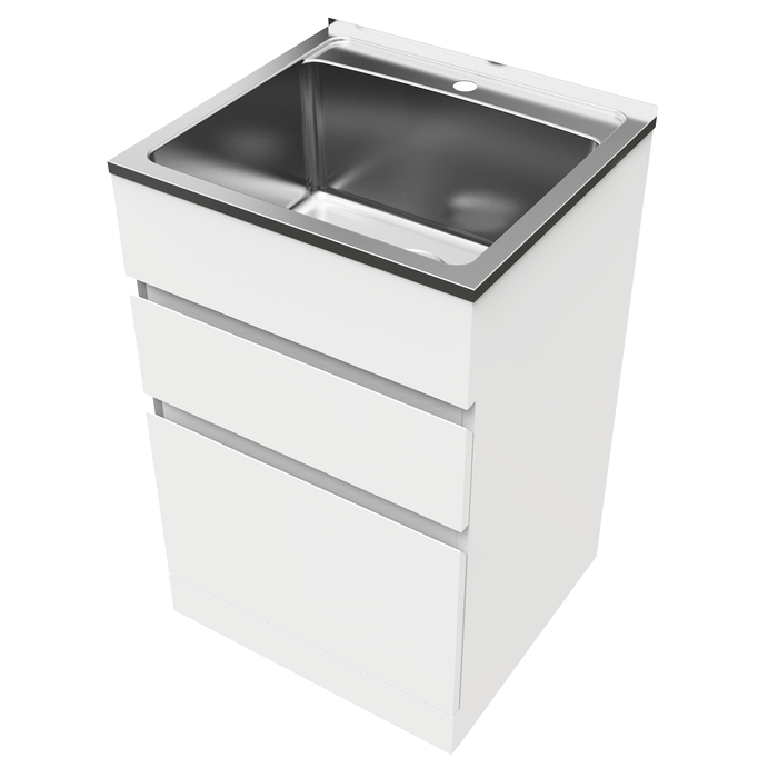 Everhard 45L White Nugleam Drawer System Laundry Unit