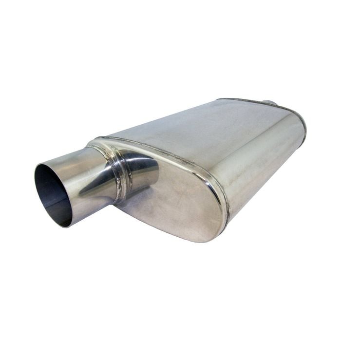 Redback 3" Performance Muffler Offset/centre - 9" X 4" Oval, 14" Long, 304 Ss (polished)