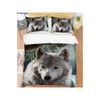 3D Animal Gray Wolf 80 Bed Pillowcases Quilt King Single Size